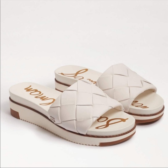 Sam Edelman Shoes Sam Edelman White Adaley Woven Platform Slide